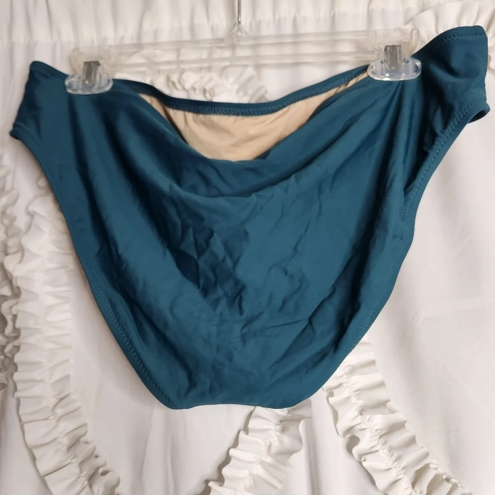 New J. Crew Bikini Bottoms Swim B6804 Teal Green Blue Sz XL